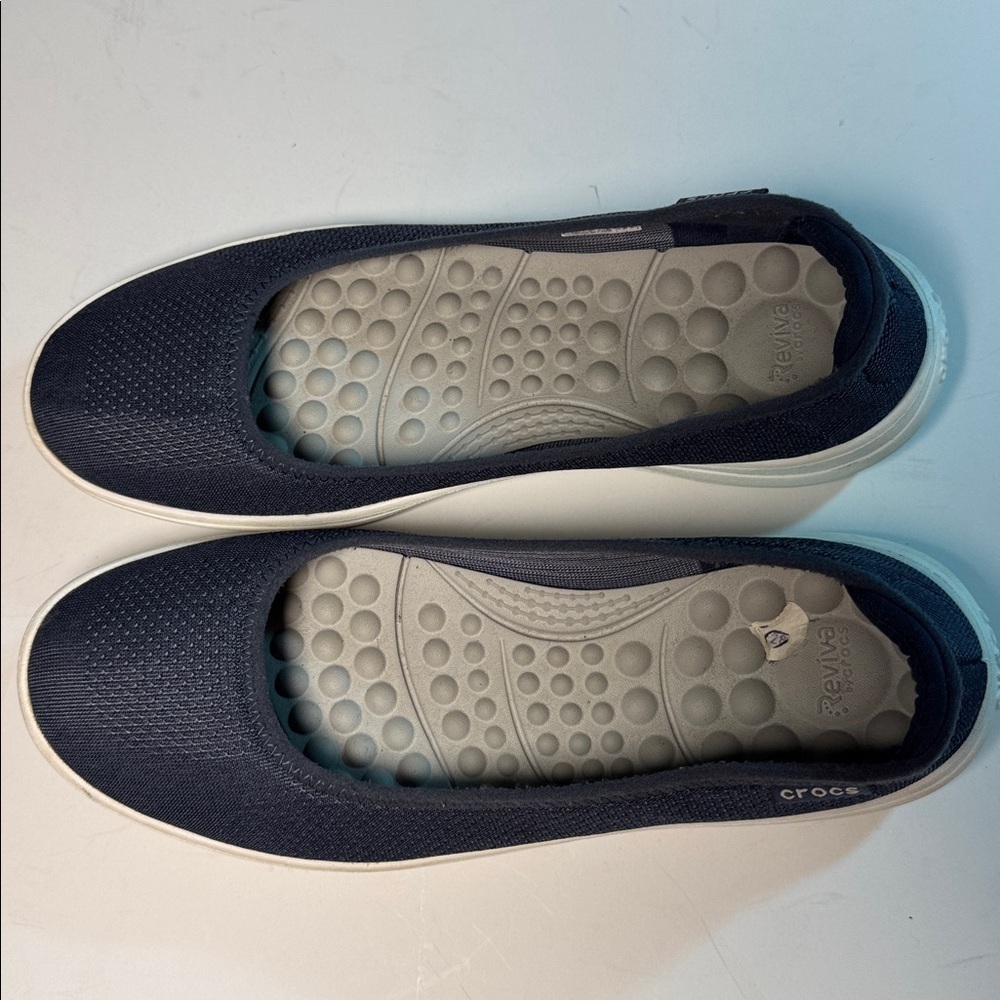 CROCS Dark Blue Slip-On Dress Shoes size 10 - Picture 3 of 5